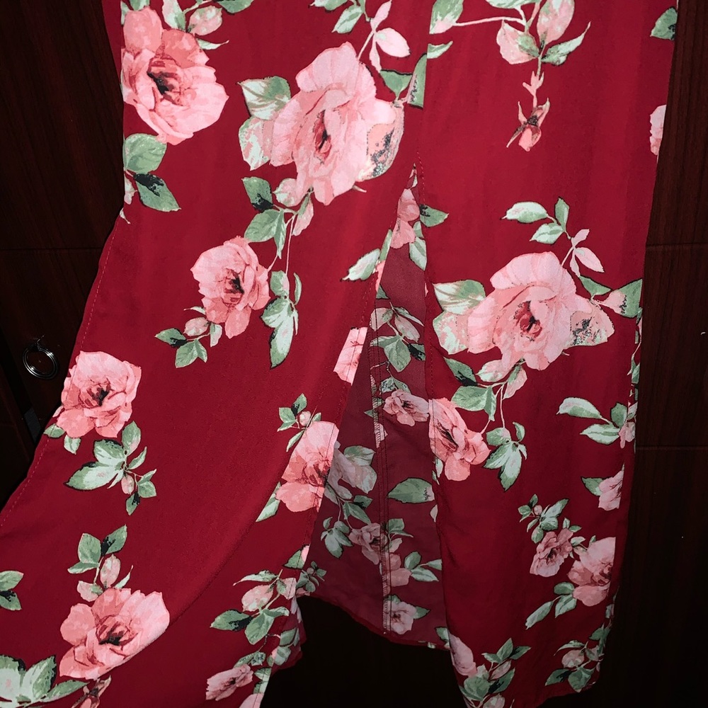 Red Floral Maxi Skirt - Picture 8 of 10